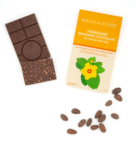 55% Cacao - Hawaiian Cocoa Nib Bar